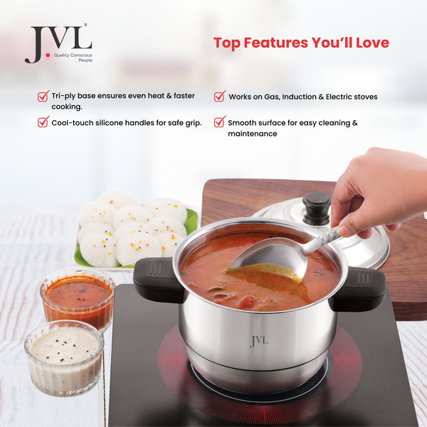 2 in 1 Sambhar Idly Maker with Triply Base