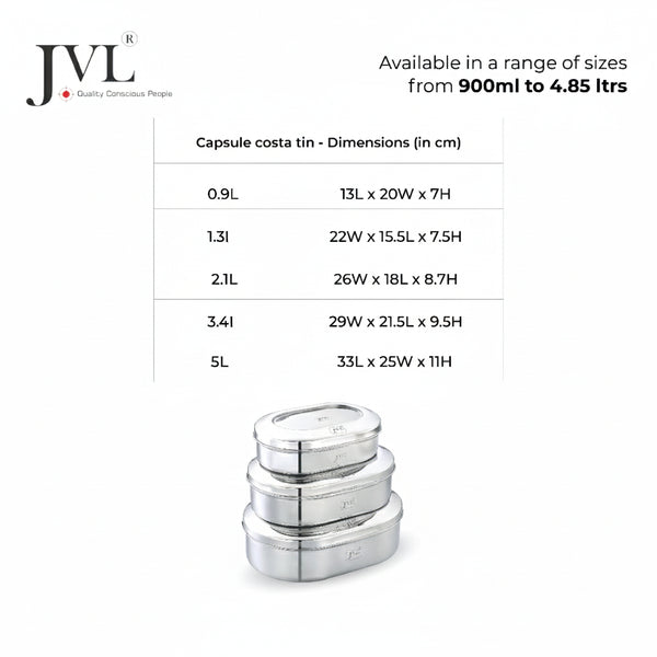 Capsule Costa Tin - Plain Steel Lid