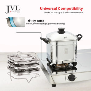 Square Idly & Dhokla Maker with Triply Base