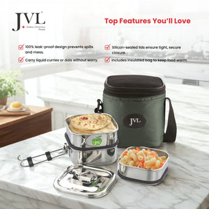 Square Leak Proof Lunch Box ( 3 Tier )