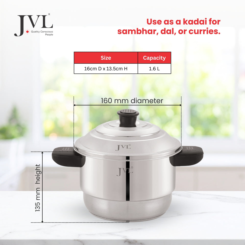 2 in 1 Mini Sambhar Idly Maker with Triply Base