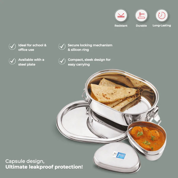 Capsule Leak Proof Lunch Box (With Steel Container)