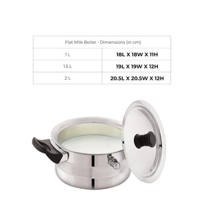 Flat milk boiler