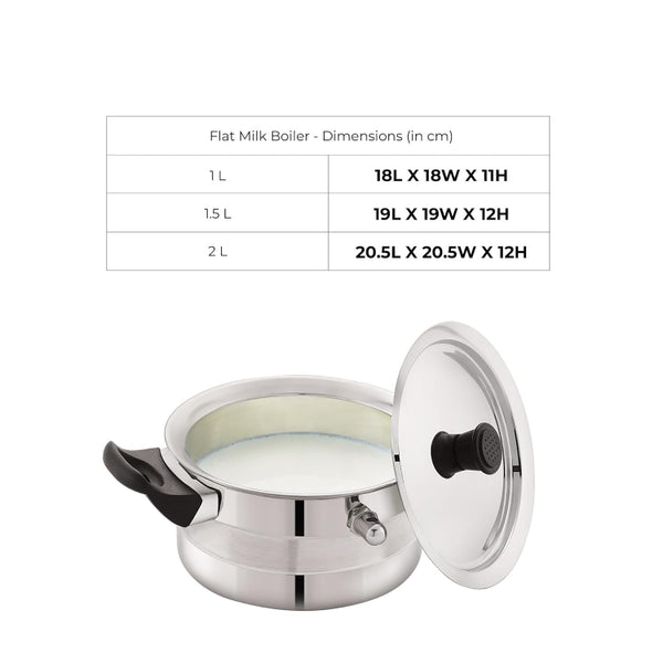 Flat milk boiler