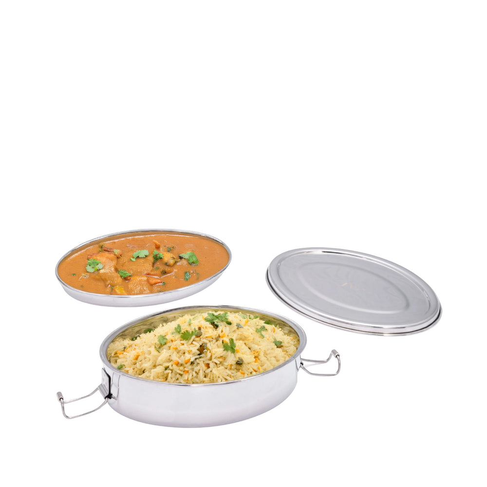 Oval Lunch Box (With Steel Plate)