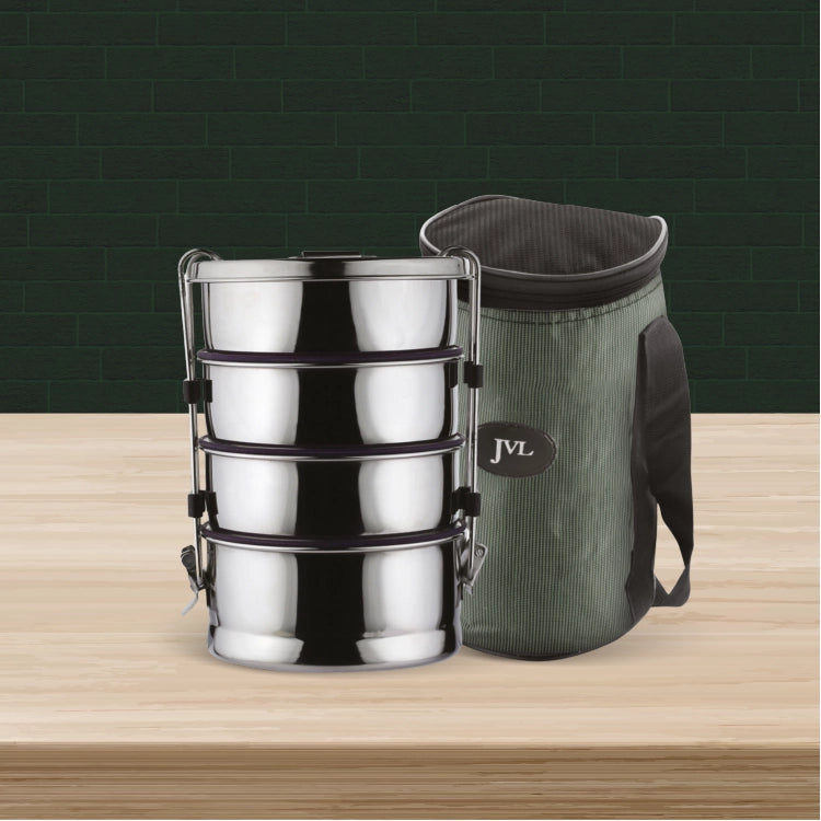 Round Leak Proof Tiffin Carrier (Quadruple)