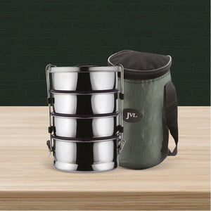 Round Leak Proof Tiffin Carrier (Quadruple)