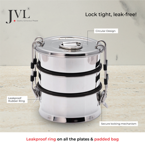 Round Leak Proof Lunch Box (Three Tier)