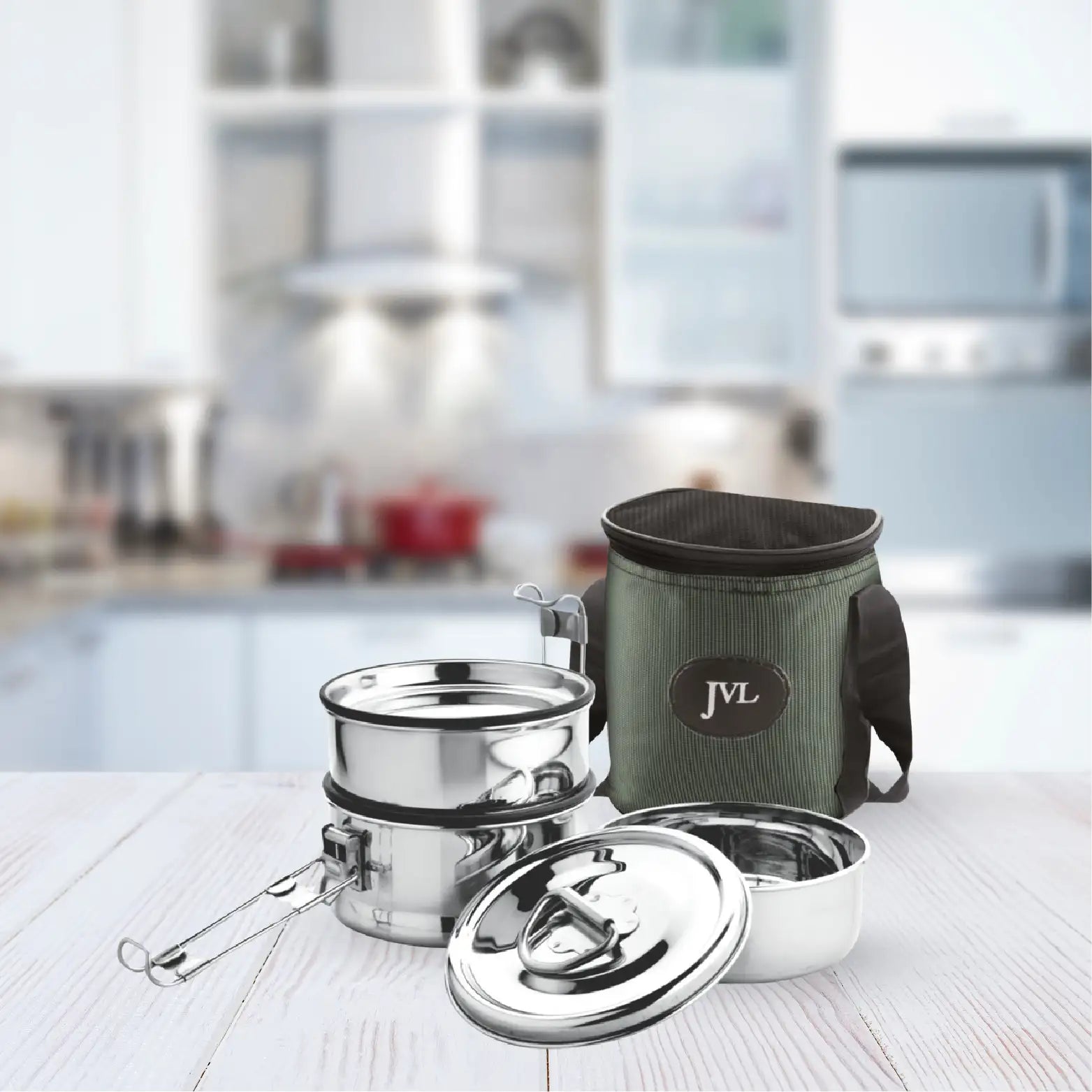 Round Leak Proof Lunch Box (Triple) Premium Quality Lunchbox