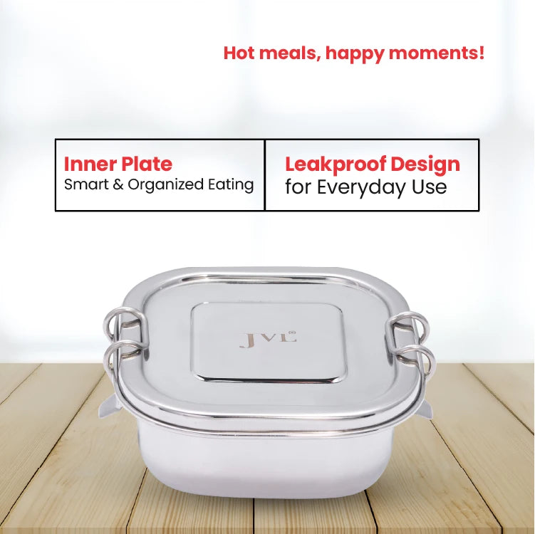 Customisable Name Square Leak Proof Lunch Box  (Single tier)