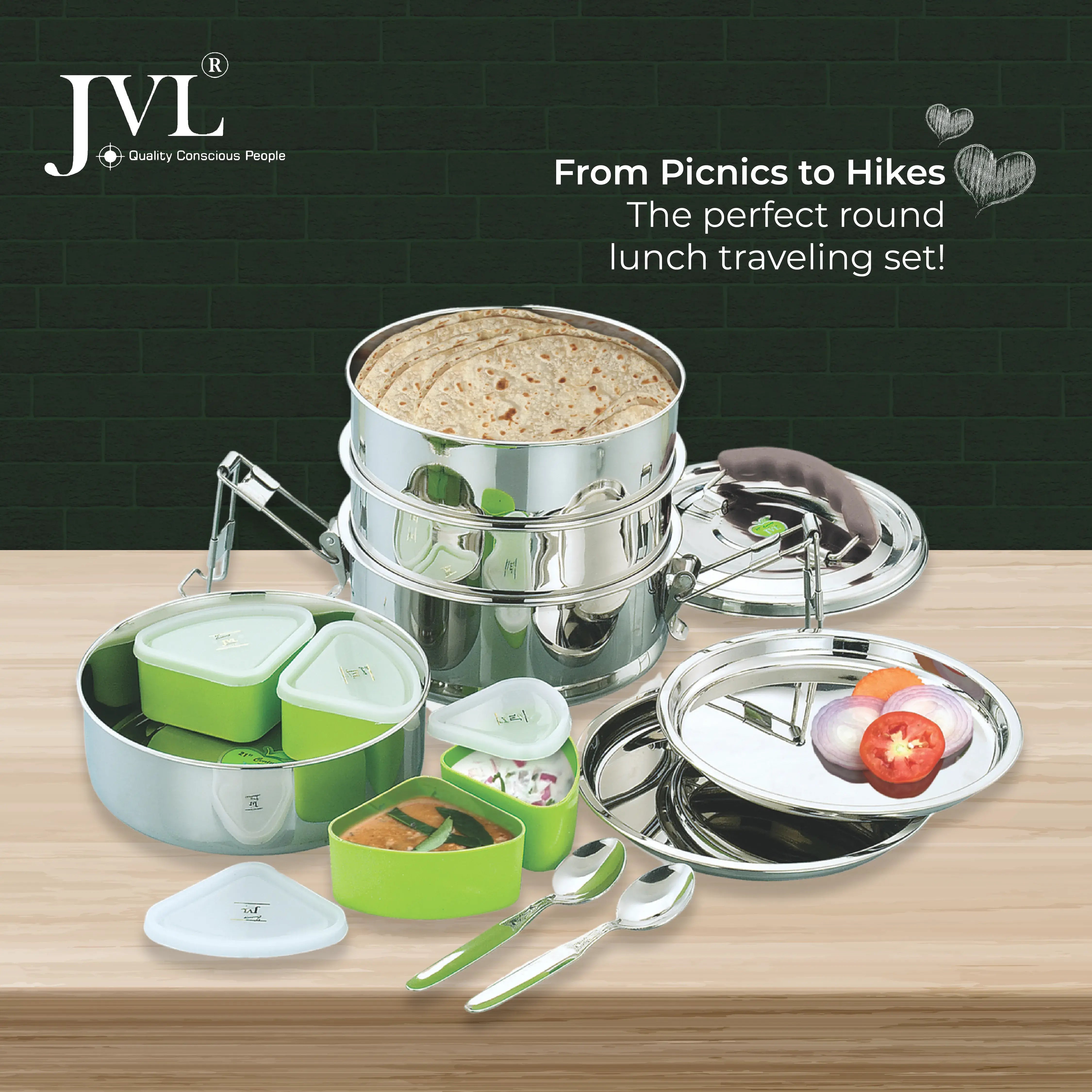 Buy Premium Quality Round Travelling Lunch Box Set Online